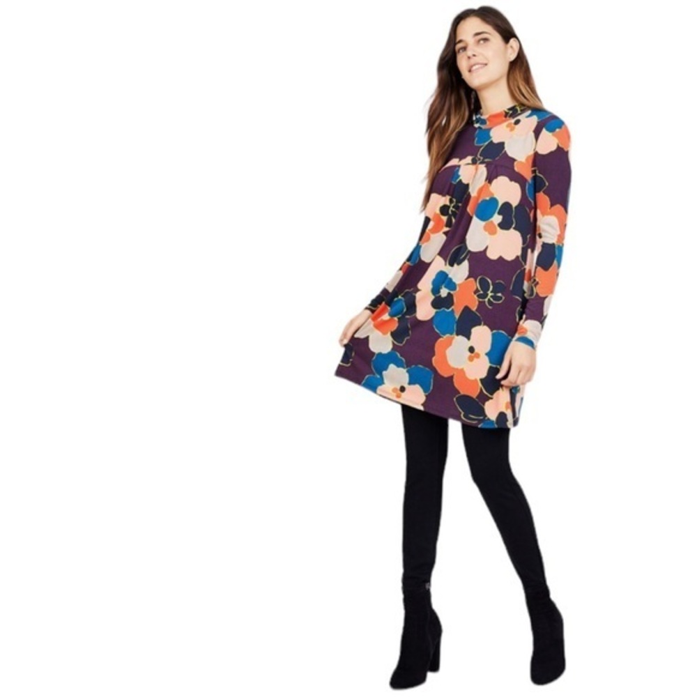 BCBGENERATION ROMANTIC WHIMSY GOTH MOD STRETCH BOHO LONG SLEEVE DRESS M